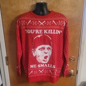 The Sandlot Ugly Christmas Sweater You're Killing Me Smalls Red & White Sz 2XL